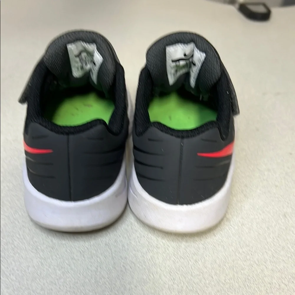 Nike Black and Green Sneakers with Velcro Strap